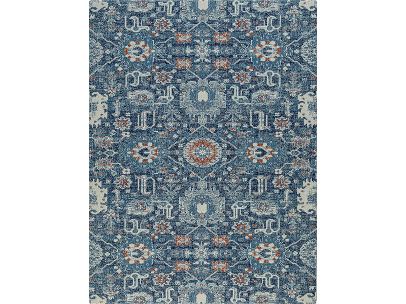 Anji Mountain Rug'd Alta Carpet & Hard Floor Chair Mat, 36" x 48", Blue/Ivory Polyester (AMB9033)