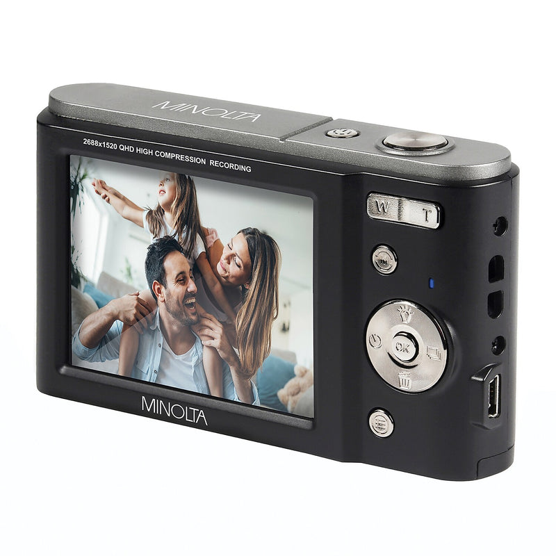 Minolta MND20 44 MP/2.7K Quad HD Digital Camera, 16x Digital Zoom, Black (ELBMND20BK)