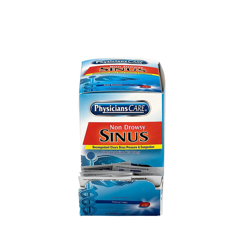 PhysiciansCare Sinus Decongestant Tablets, 50/Box (90087)