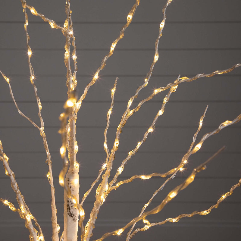 Nearly Natural 4-ft Pre-Lit Artificial White Birch Tree with 240 Color Changing LED Lights (T4920)