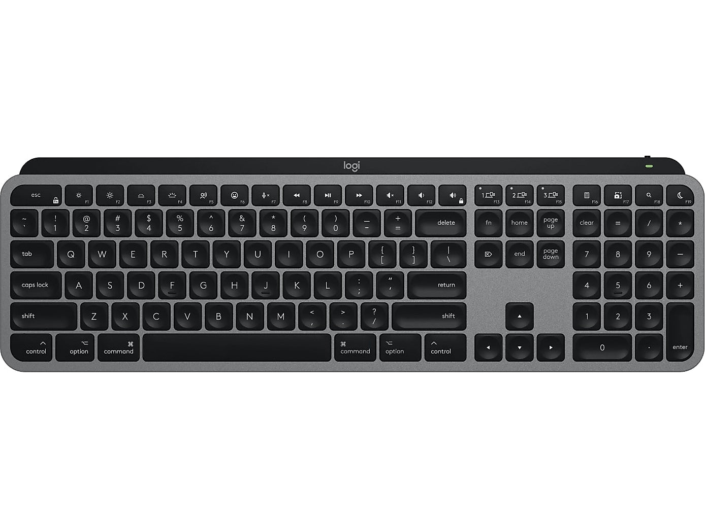 Logitech MX Keys S Wireless Keyboard, Space Gray (920-011621)