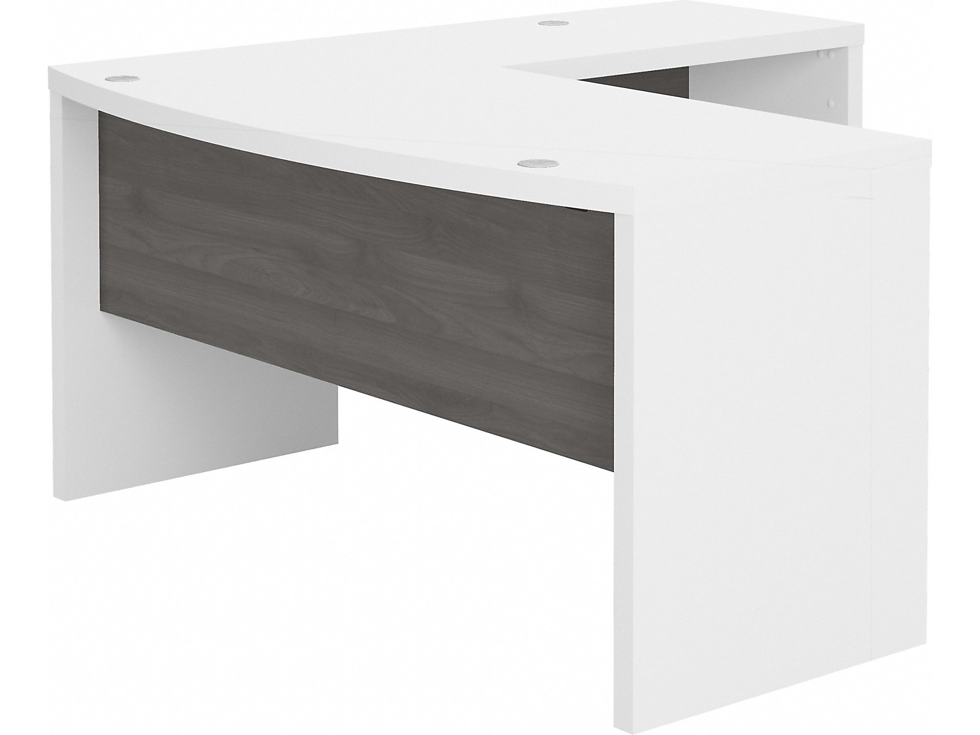 Bush Business Furniture Echo 60"W L Shaped Bow Front Desk, Pure White/Modern Gray (ECH025WHMG)