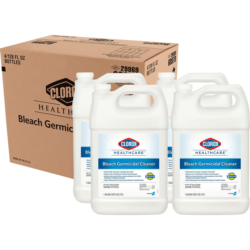 Clorox Healthcare Bleach Germicidal Cleaner Refill, 128 oz., 4/Carton (68978)