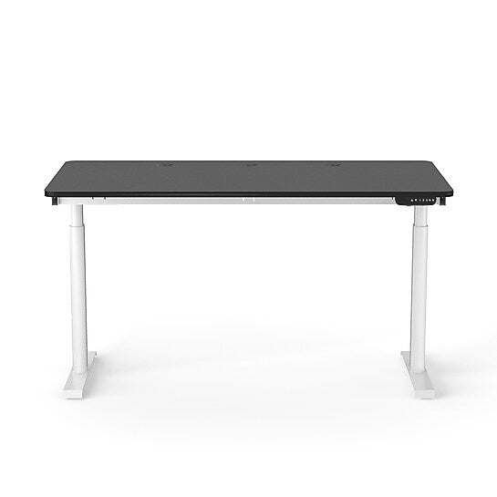 VersaDesk PowerLift 60"W Electric Rectangular Adjustable Standing Desk, Black/White (PLSDR6030-WB-APP)