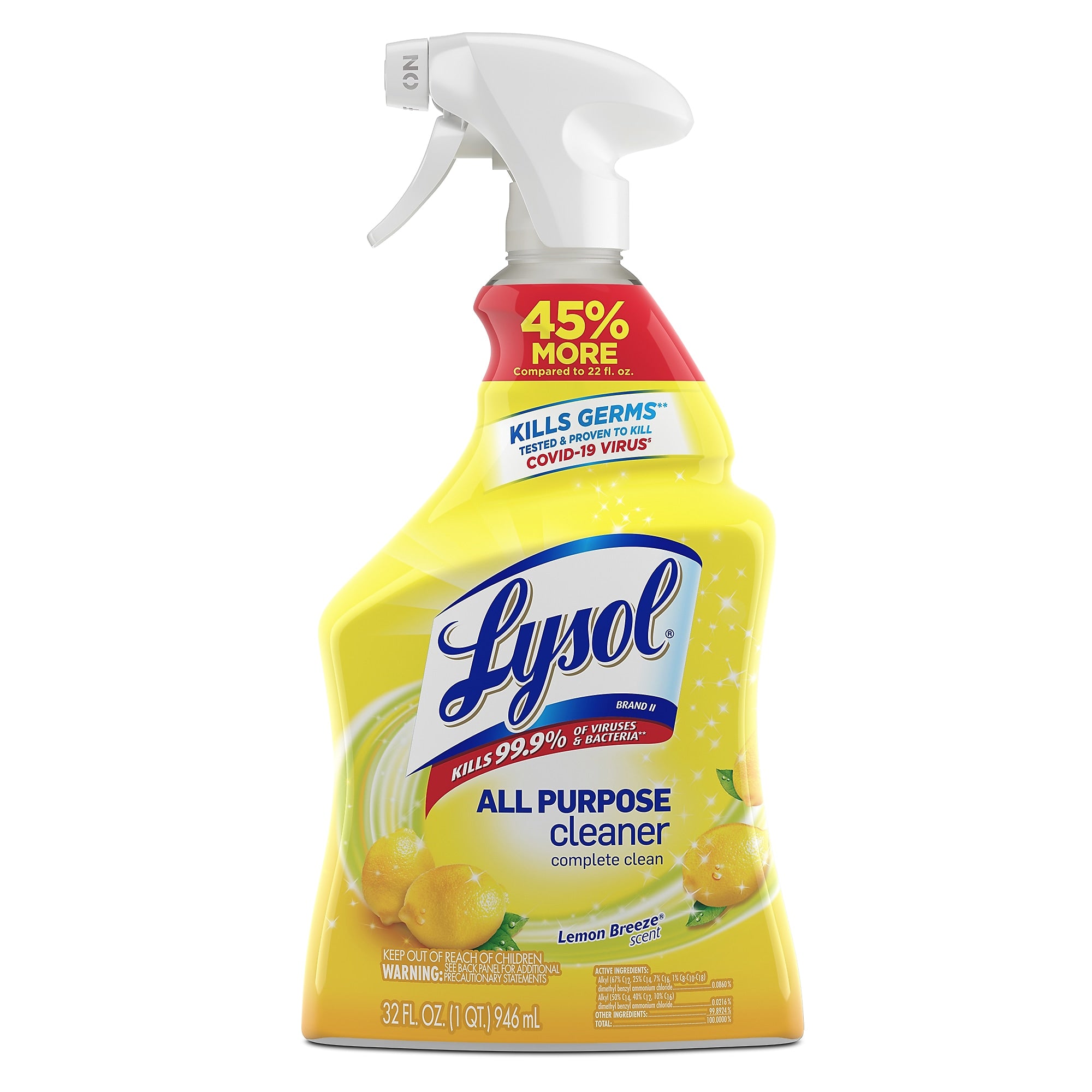 Lysol All-Purpose Cleaner, Lemon Breeze, 32 Oz. (RAC75352EA)