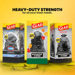 Glad Quick-Tie 39 Gallon Lawn & Leaf Bags, Black, 12 Total Bags (70028)