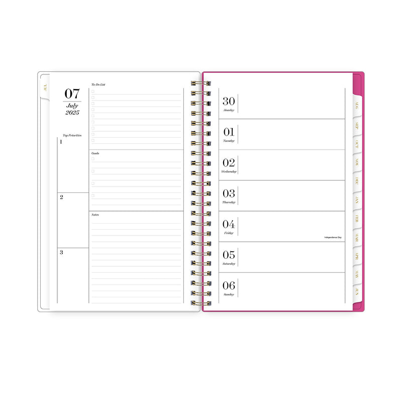 2025-2026 Blue Sky Sincerely Jules Helenora 5" x 8" Academic Weekly & Monthly Planner, Plastic Cover, Multicolored (155329)
