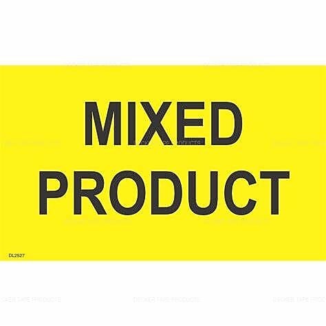Decker Tape "Mixed Product" Label, 3" x 5", 500/Roll (DL2527C)