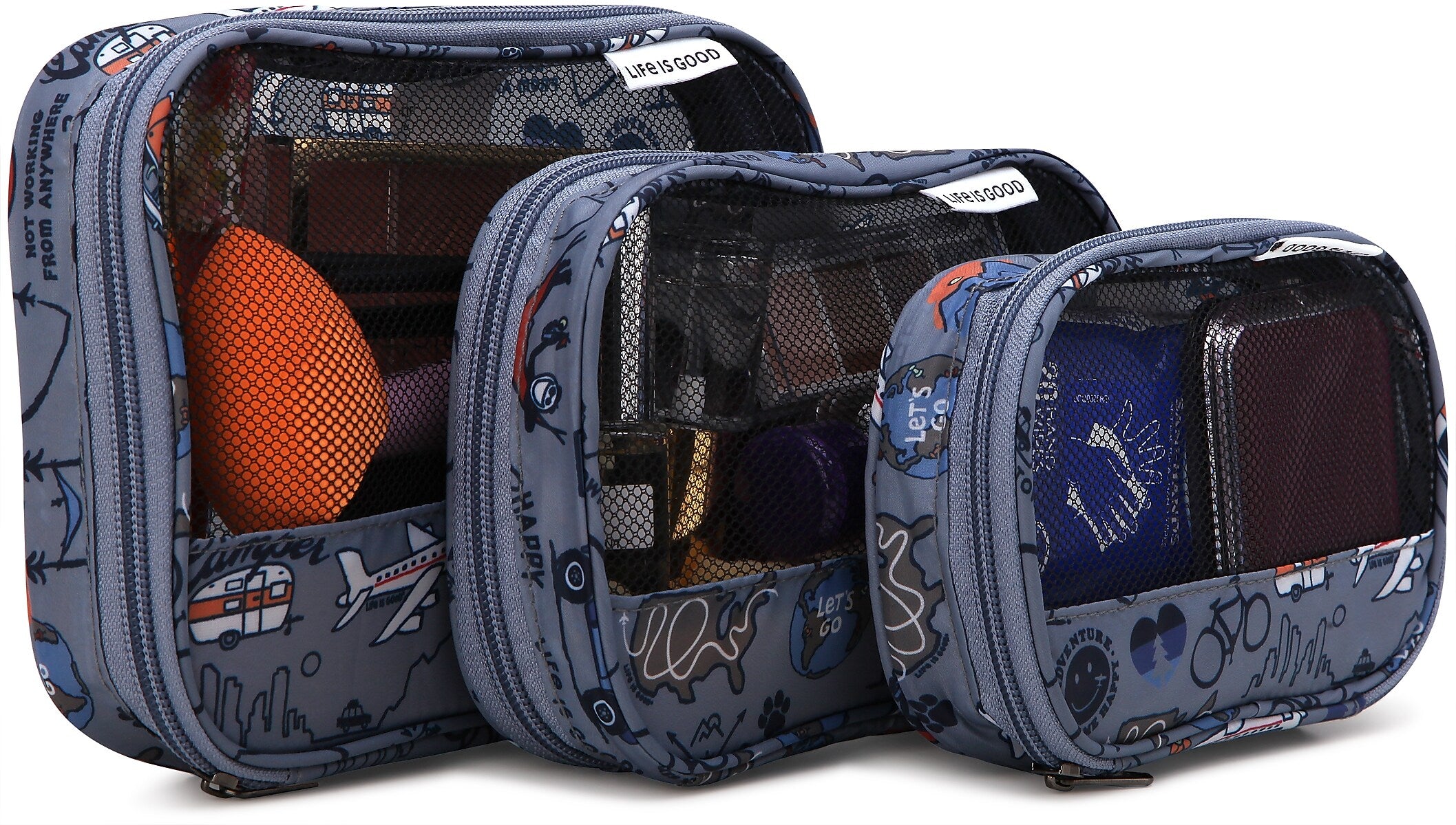Life is Good 3-Piece Polyester Packing Cube Set, Multicolored (LOLP0001)