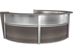 Regency Marque 142"W Curved Reception Desk Workstation, Driftwood Gray (77314GY)