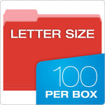 Pendaflex Recycled File Folder, 1/3-Cut Tab, Assorted, Letter Size, Red, 100/Box (4210 1/3 RED)