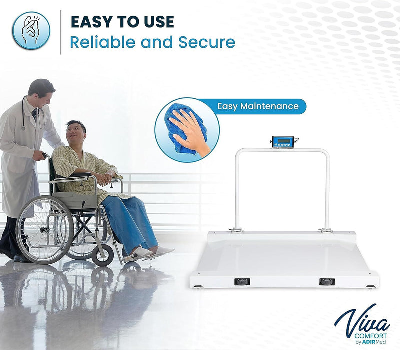 Viva Comfort ME904 ADI904-03-MK Wheelchair Scale, White, 1100 lbs. Capacity