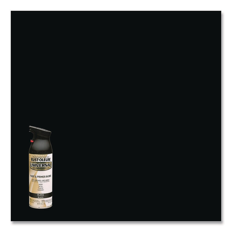 Rust-Oleum Universal Premium Spray Paint, Black, 12 oz., 6/Carton (245196)