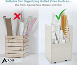 AdirOffice 20-Slot Mobile Roll File, 24.75"H x 15.25"W x 13.25"D, White (624-WHI-KIT1)