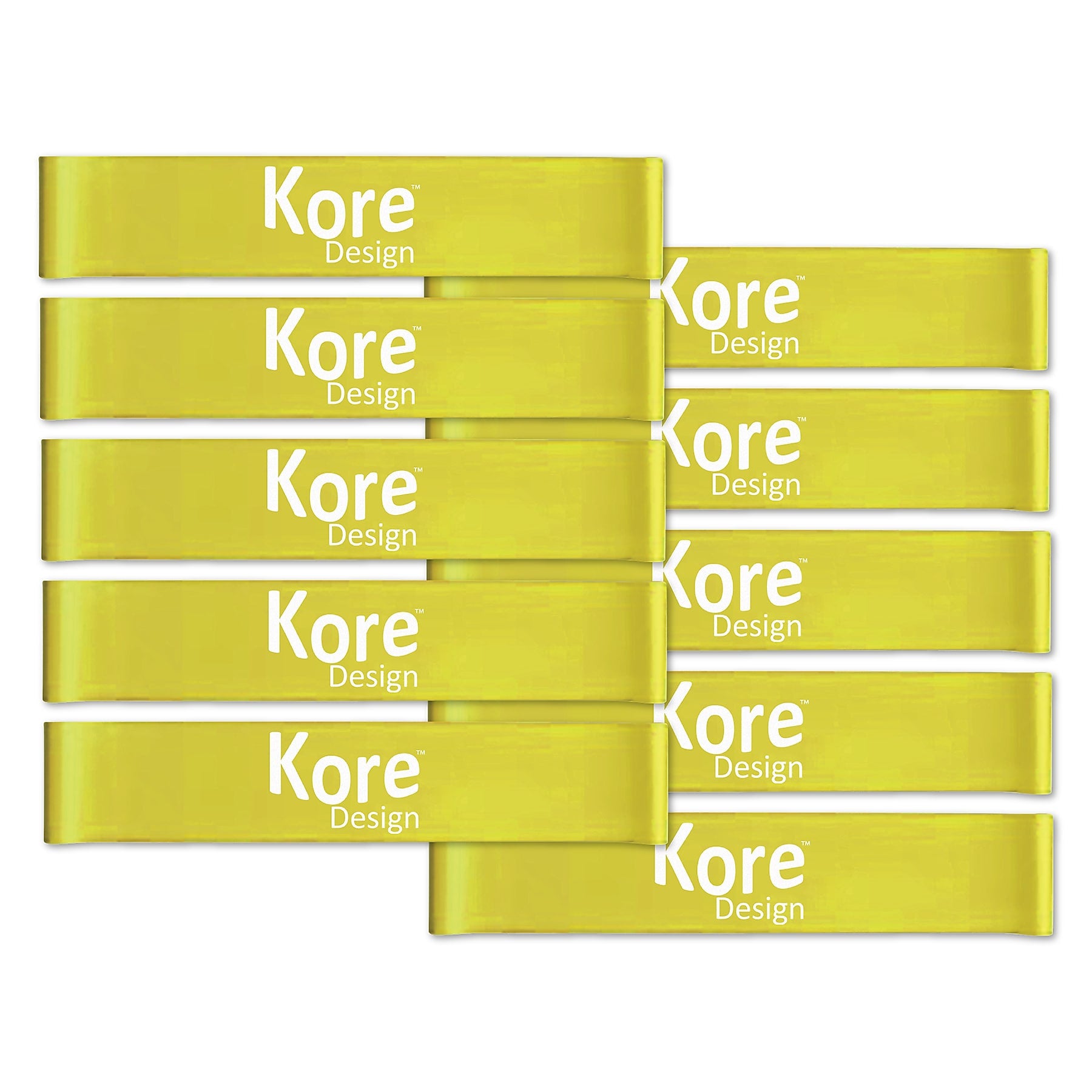 Kore Design Chair Fidget Silicone Kick Bands, Yellow, 10/Pack (KD-KB0003)