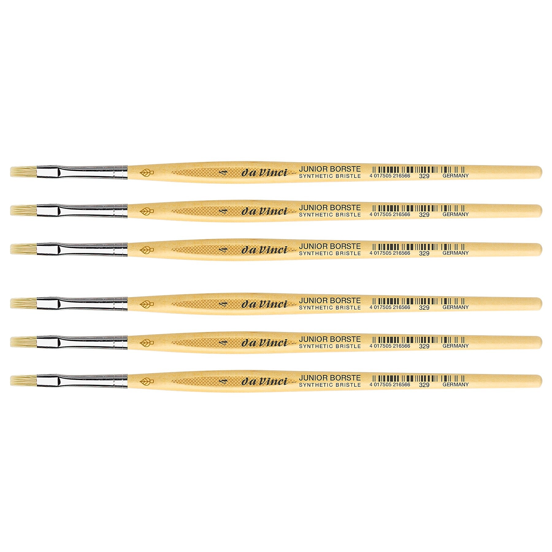 da Vinci JUNIOR BORSTE Tempera Synthetic Student Flat Brush, 6 Brushes/Pack (DVXVA3294-6)