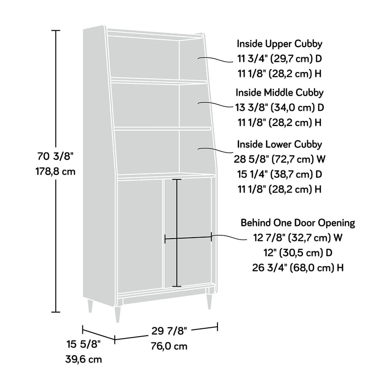 Sauder Harvey Park 70"H 5-Shelf Bookcase, Grand Walnut (420282)