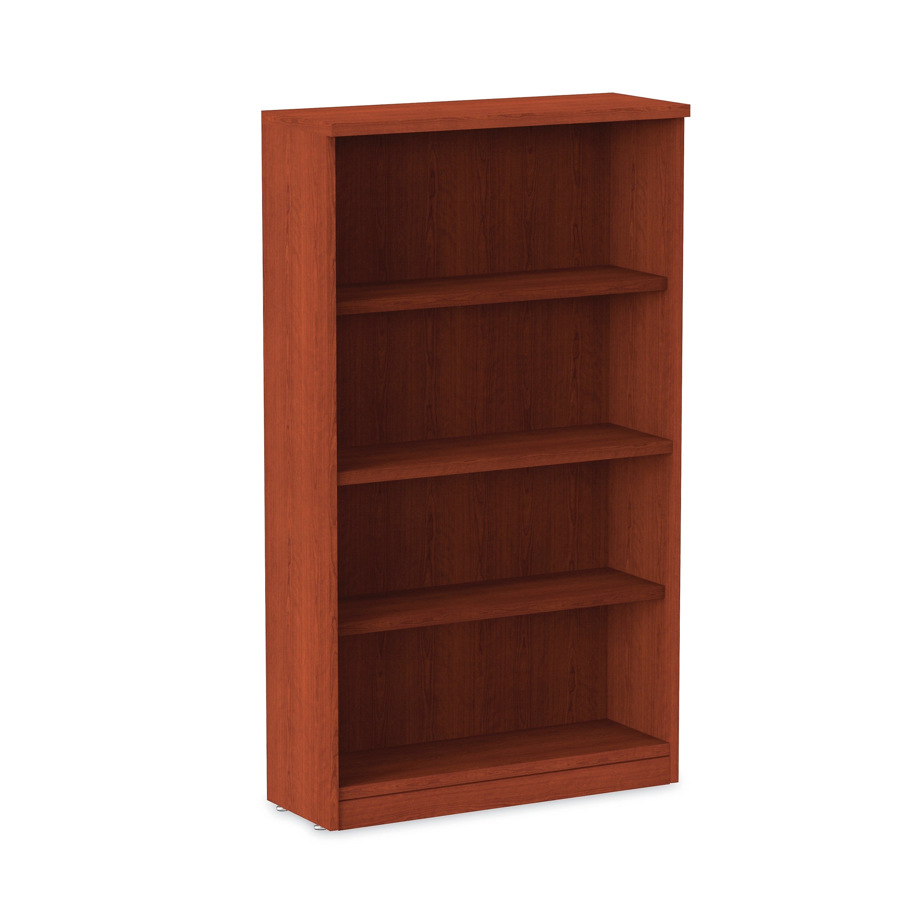 Alera Valencia 56"H 4-Shelf Bookcase with Adjustable Shelves, Medium Cherry (ALEVA635632MC)