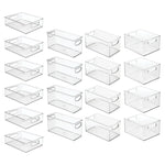 iDESIGN Assorted Stackable Plastic Storage Bin, 18/Set (07071S)