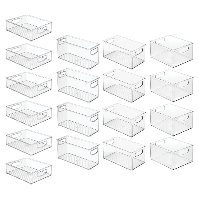 iDESIGN Assorted Stackable Plastic Storage Bin, 18/Set (07071S)