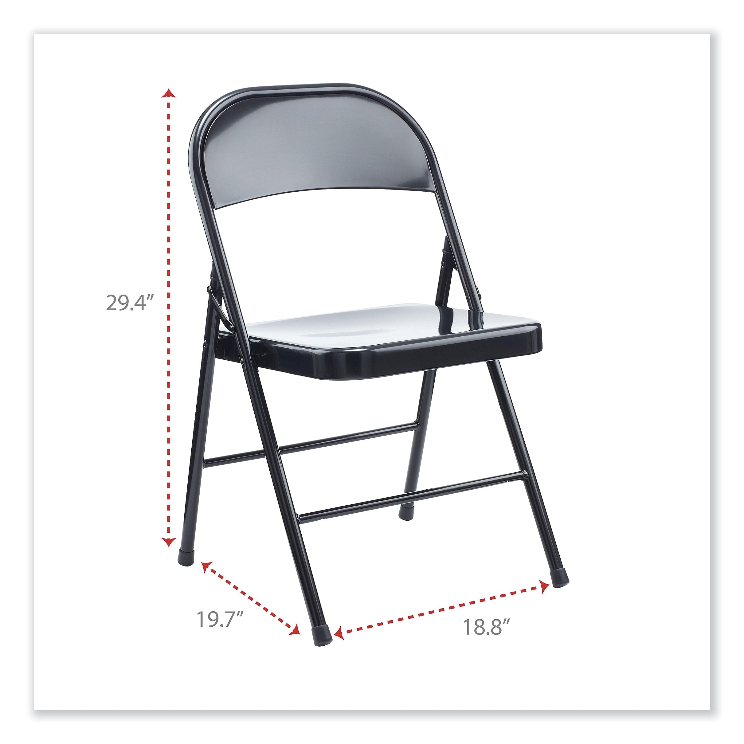 Alera Metal Office Folding Chair, Black, 4/Carton (ALECA941)