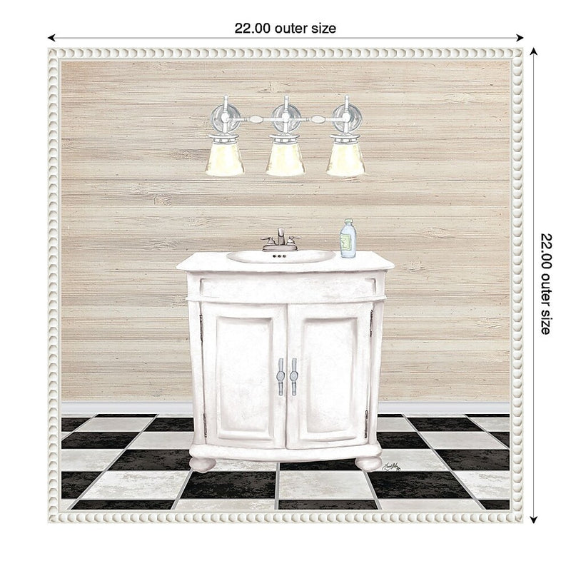 Amanti Art Bathroom II by Elizabeth Medley Framed Canvas Wall Art Print, 22" x 22" (A42678300099)