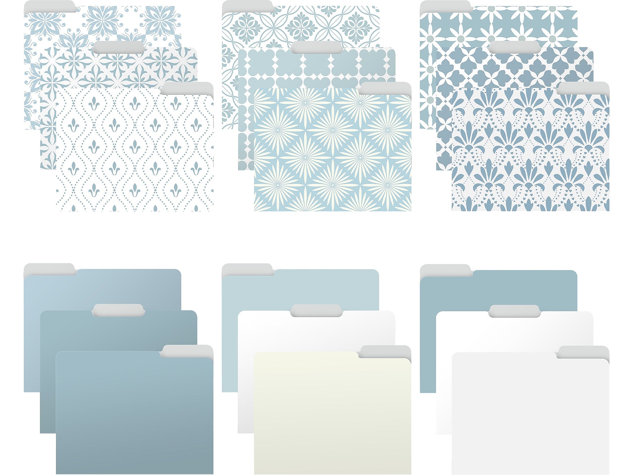 Better Office Soft Floral Tile Heavy-Duty File Folders, 1/3-Cut Tab, Letter Size, Paper Stock, 18/Pack (80033-18PK)
