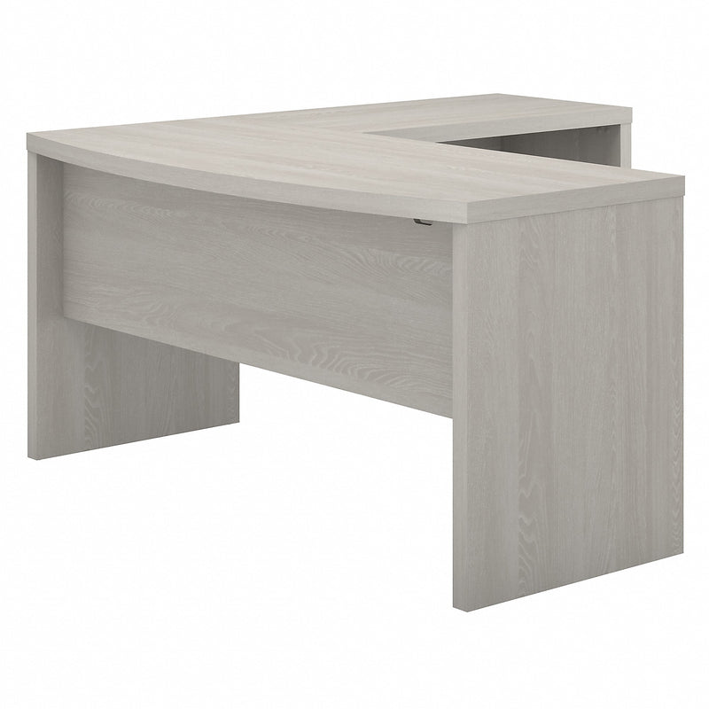 Bush Business Furniture Echo 60"W L Shaped Bow Front Desk, Gray Sand (ECH025GS)