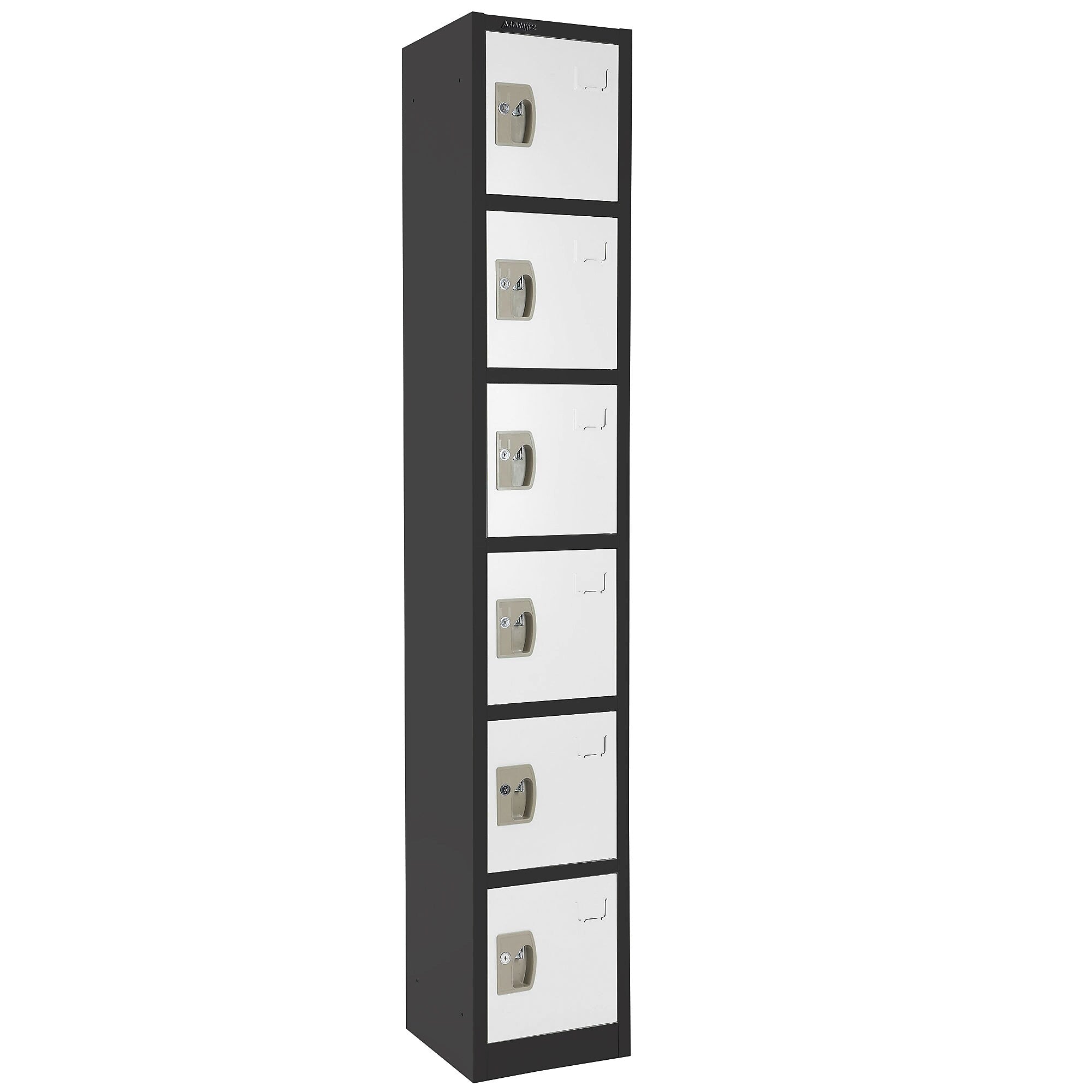 AdirOffice 72" 6-Tier Black and White Storage Locker (ADI629-206-B-W)