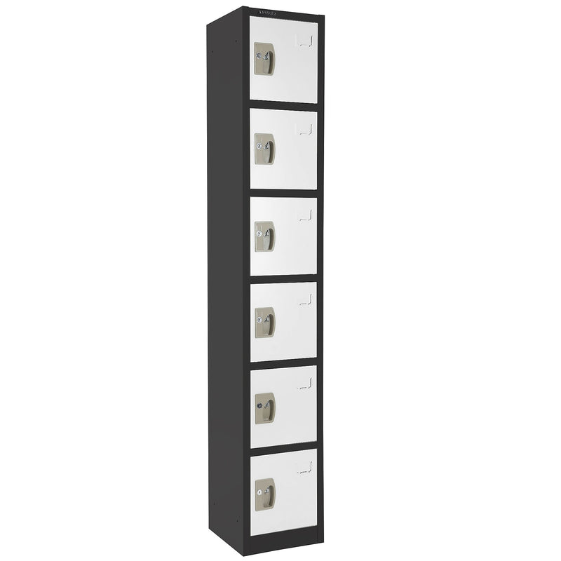 AdirOffice 72" 6-Tier Black and White Storage Locker (ADI629-206-B-W)