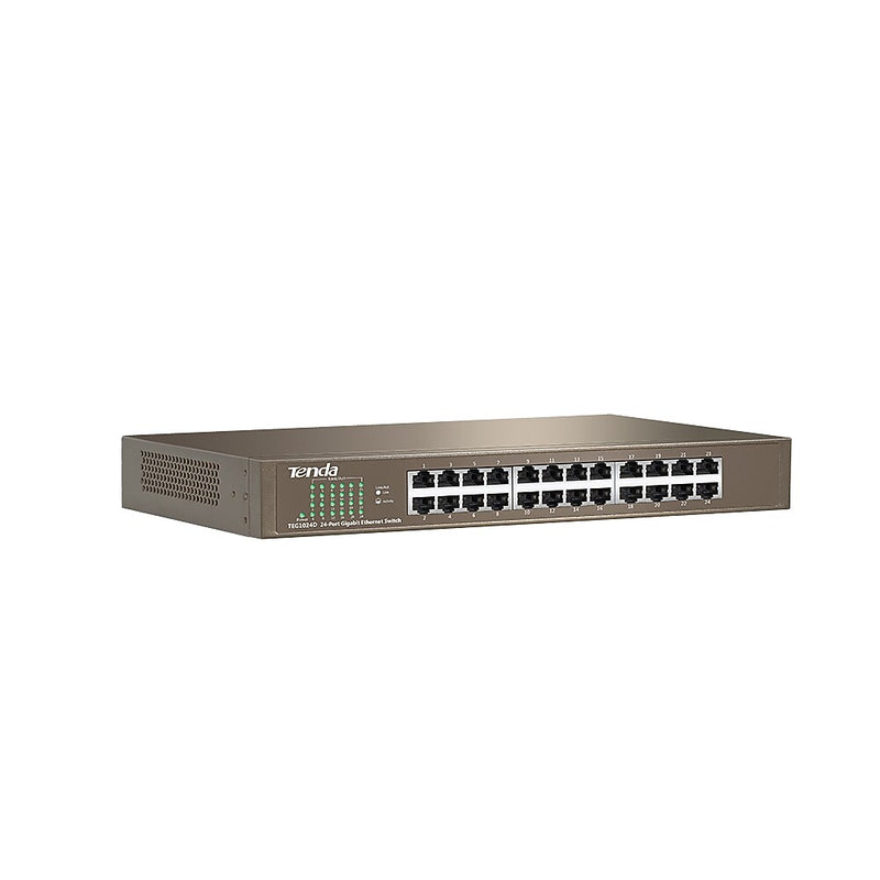 Tenda 24-Port Gigabit Ethernet Unmanaged Switch, 1 Gbps Black (TEG1024D)