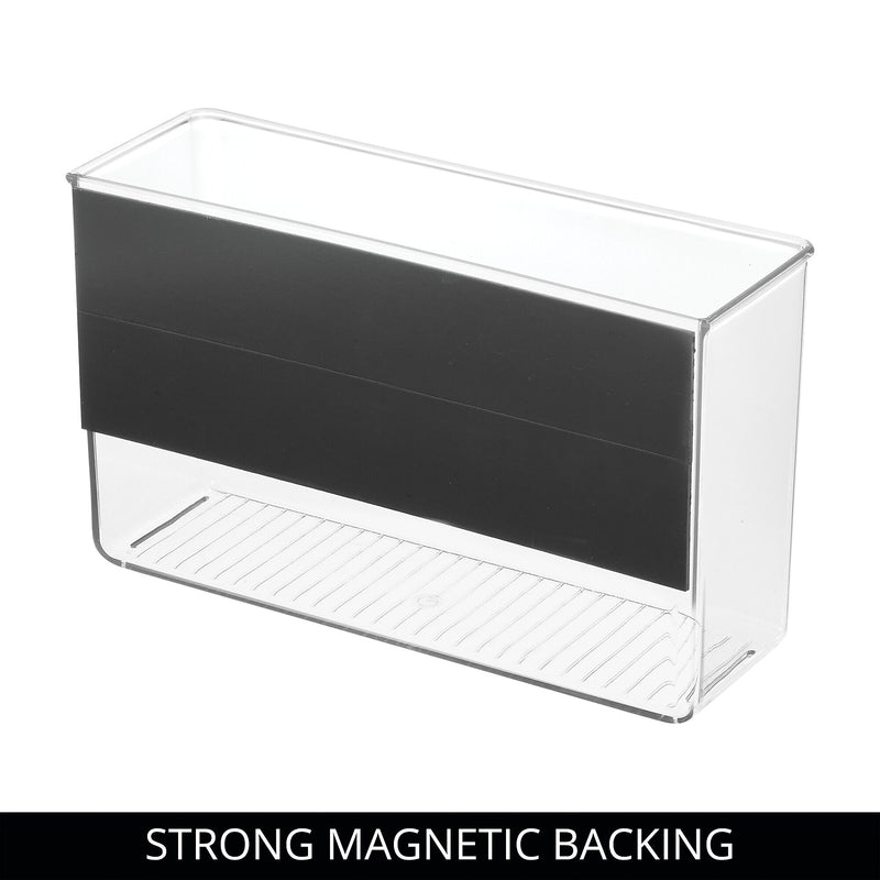 iDESIGN Magnetic Plastic Storage Bin, 6.25" x 3"x 11", Clear, 4/Pack (28111M4)