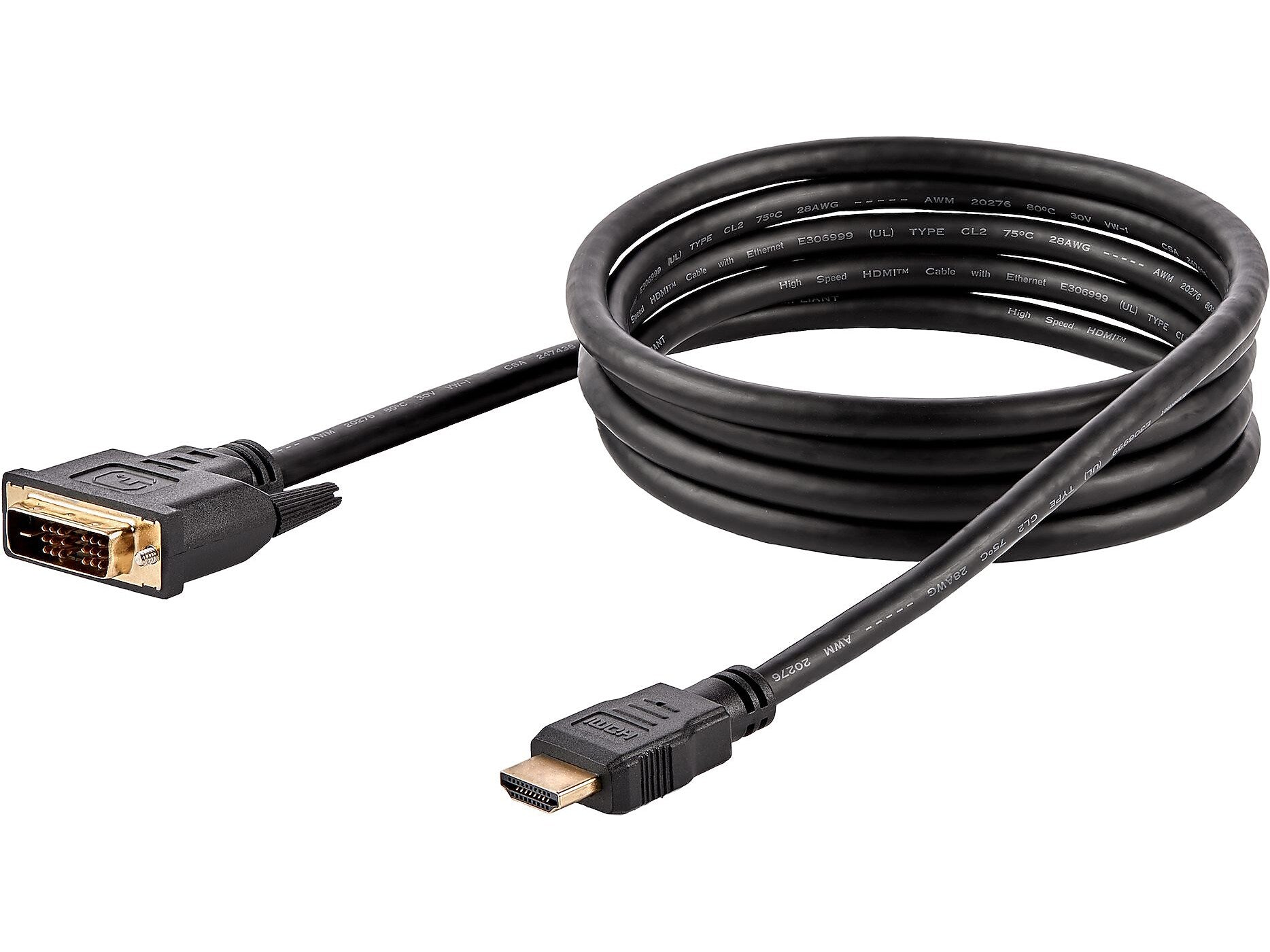 StarTech 6' DVI-D to HDMI Display Cable, Male to Male, Black, 10/Pack (HDMIDVIMM610PK)