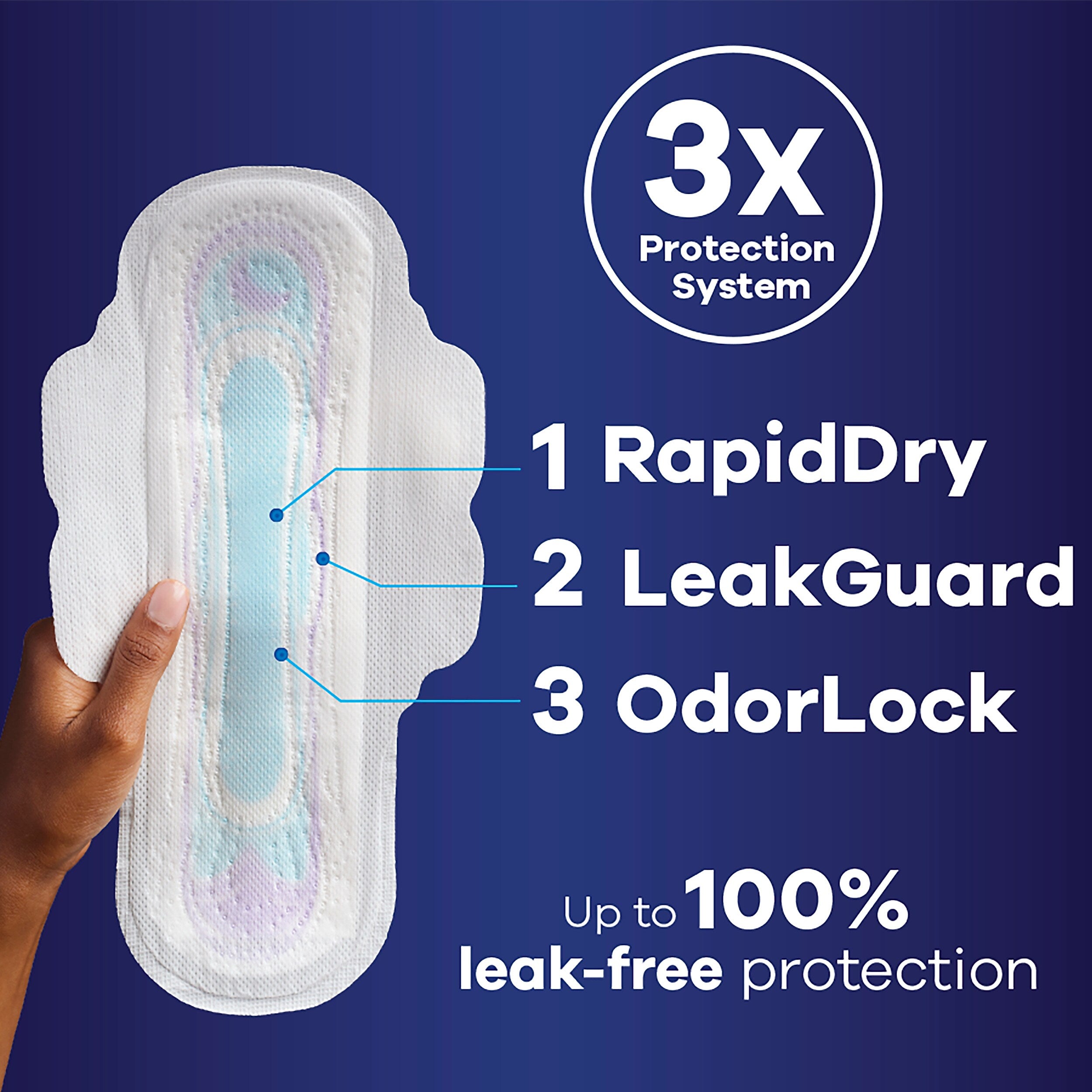 Always Ultra Thin Overnight Cotton Maxi Pads with Wings, Size 4, 16/Pack, 6 Packs/Case (12851)