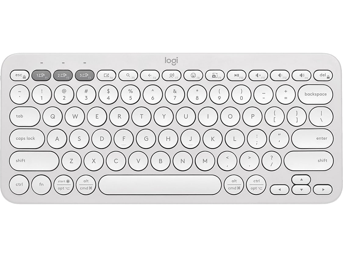 Logitech Pebble Keys 2 K380s Wireless Keyboard, Tonal White (920-011776)