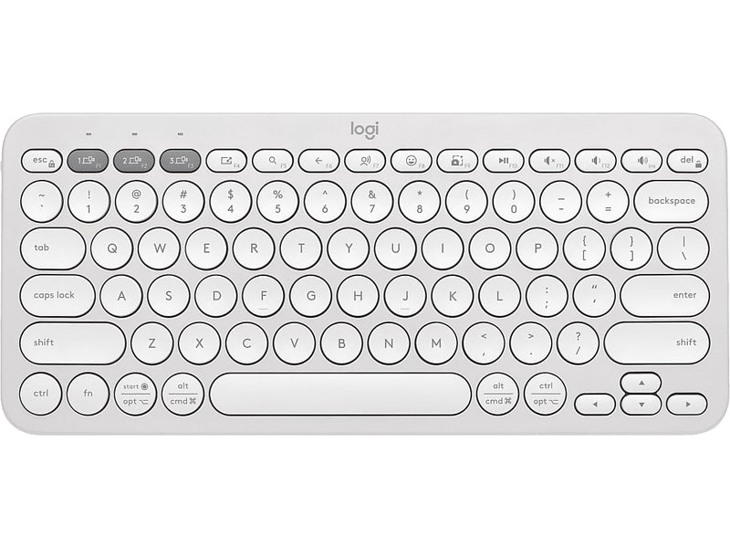 Logitech Pebble Keys 2 K380s Wireless Keyboard, Tonal White (920-011776)