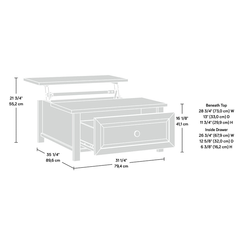 Sauder Hillmont Farm 35"W x 31"D Coffee Table, Timber Oak (435179)