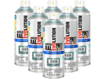 Pintyplus Evolution Water-Based Spray Paint, Silver Gray, 10.9 oz., 6/Pack (NOV 843-CS)
