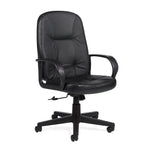 Global Arno High Back Tilter Custom Leather Chair, Black