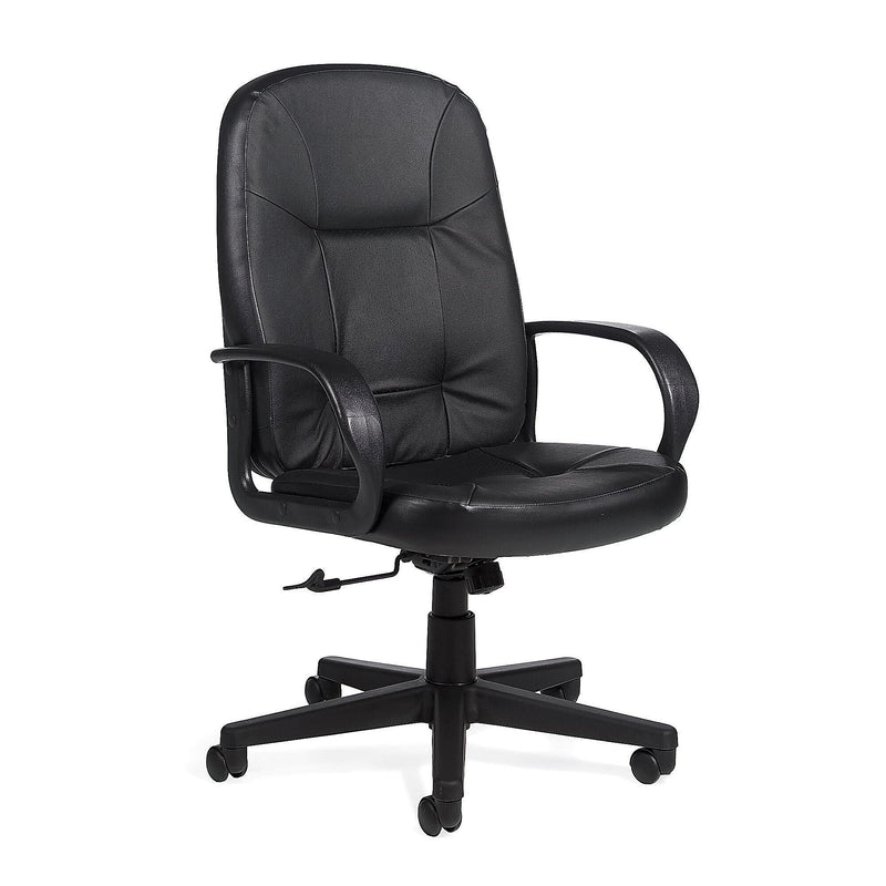 Global Arno High Back Tilter Custom Leather Chair, Black