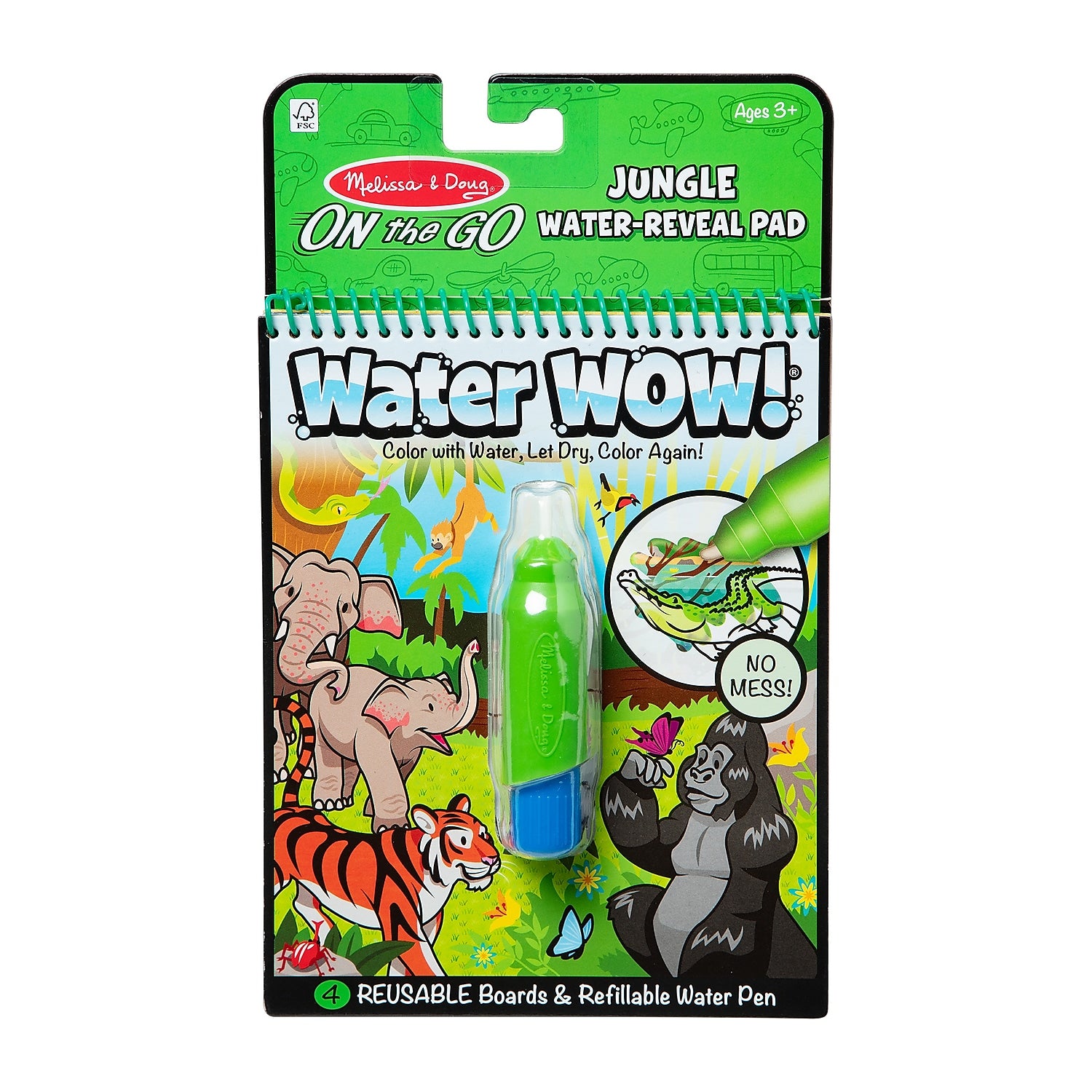 Melissa & Doug On the Go Water Wow! Reusable Water-Reveal Pad, 48/Pack (30176)