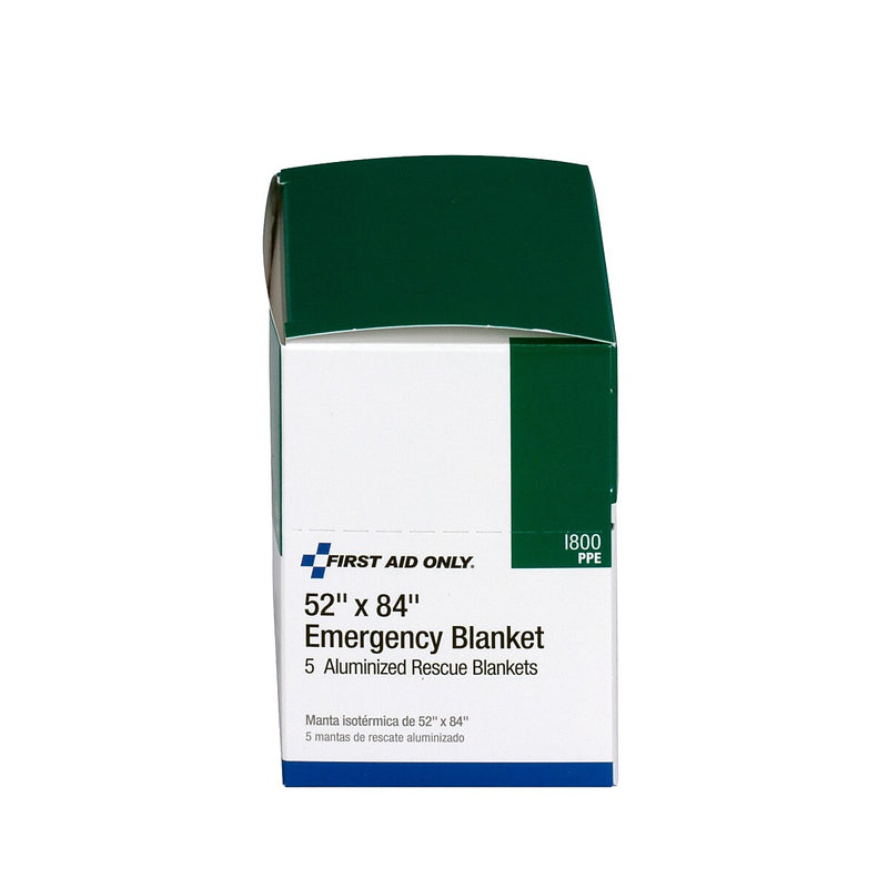 First Aid Only Aluminized Emergency Blanket, 5/Box (I800)