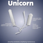 Unicorn Cotton Tampons, Plant-Based Applicator, 60/Cartridge, 6 Cartridges/Pack (TOP-08159)