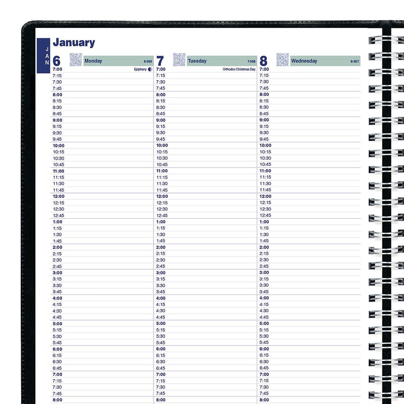 2026 Blueline Plan and Link 9.06" x 11" Weekly Planner, Faux Leather Cover, Black (REDC595081T)