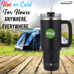 Brentwood Geojug Stainless Steel Double Walled Tumbler Cup, 40 oz., Black (CMB-1200BK)