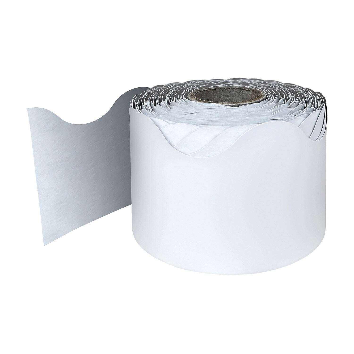 Carson Dellosa Education Rolled Scalloped Border, 2-1/4"x 65', White, 3/Bundle (CD-108473-3)