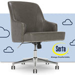 Serta Style Leighton Faux Leather Swivel Home Office Chair, Gray (47925G)