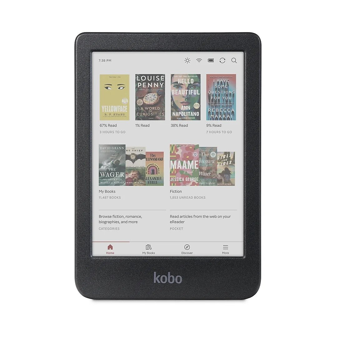 Kobo Clara Color 6" Waterproof E-Reader, 16 GB Storage, Black (N367-TP-BK-S-CK)