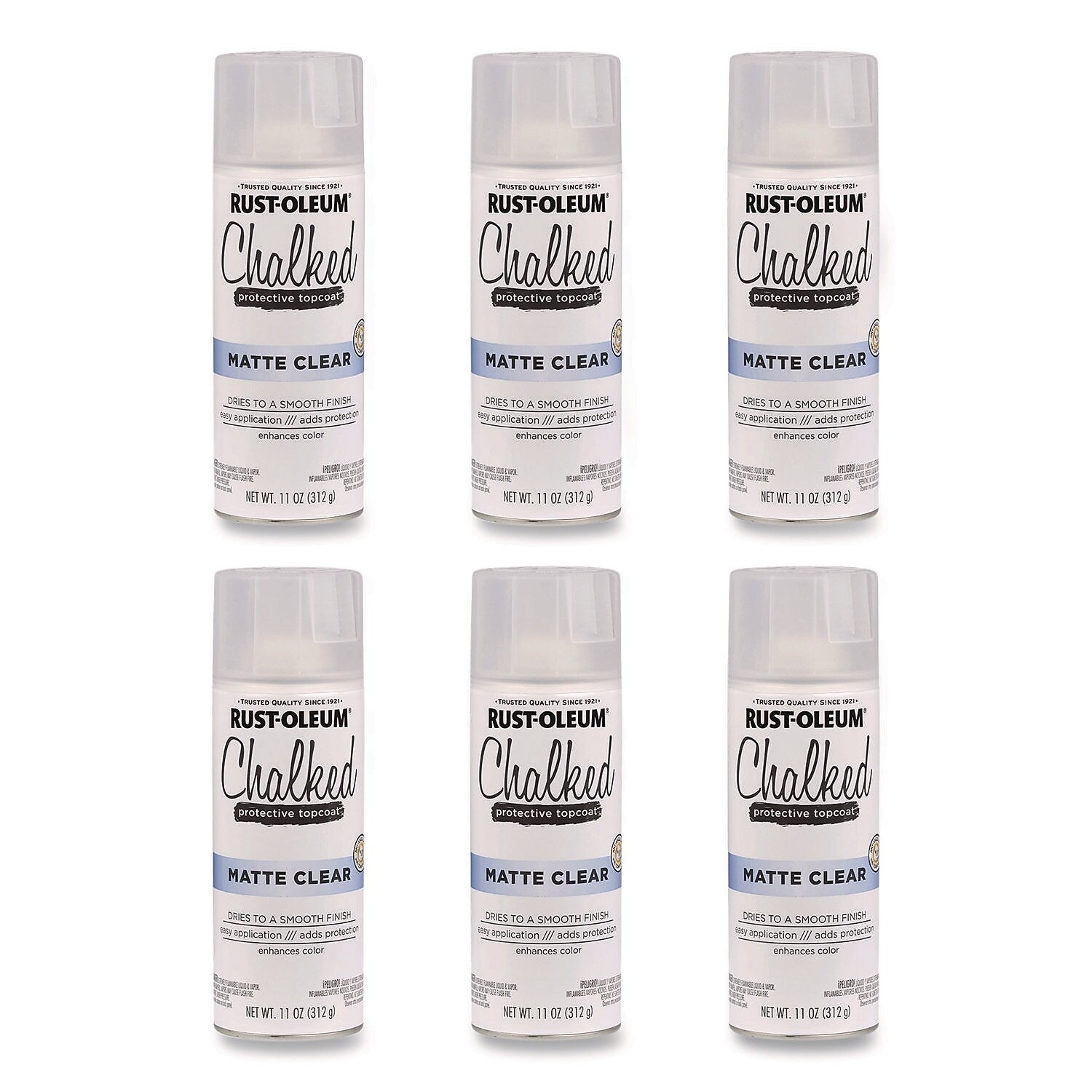 Rust-Oleum Chalked Paint, Clear, 12 oz., 6/Carton (302599)