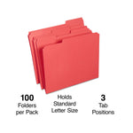 Staples Reinforced File Folders, 1/3-Cut Tab, Letter Size, Red, 100/Box (ST508978-CC)